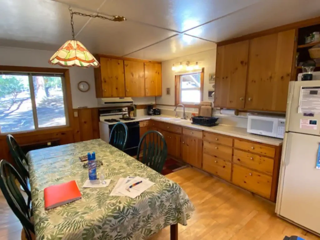 kitchen and dining area