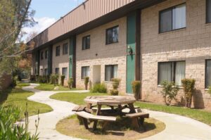 courtyard with seating