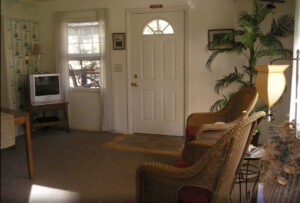 living room with television and seating