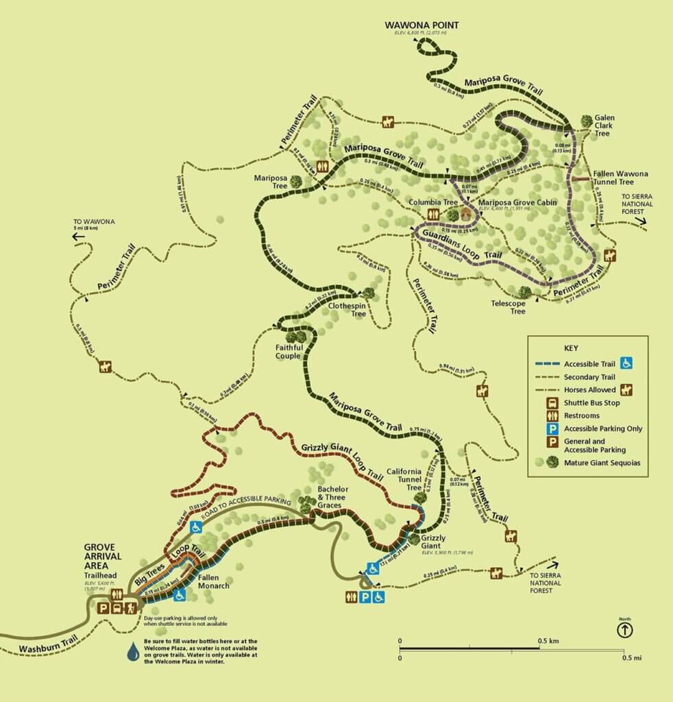 Map of Mariposa Grove