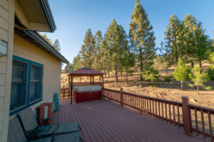 deck with hot tub