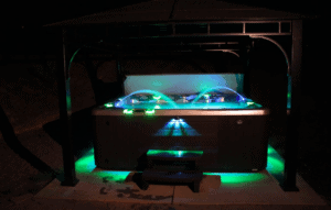 hot tub with lights