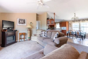 living area with television and couches