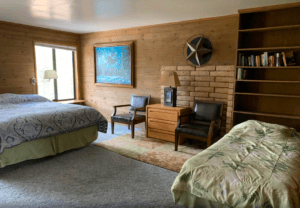 bedroom with king bed and twin bed