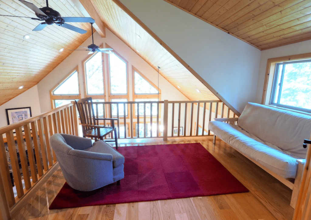 loft with futon and seating