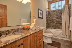 bathroom with spa tub