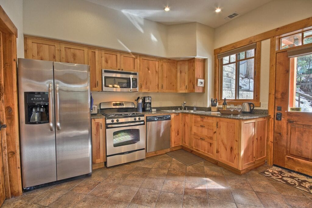 kitchen with wood cabinets