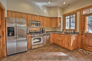 kitchen with wood cabinets