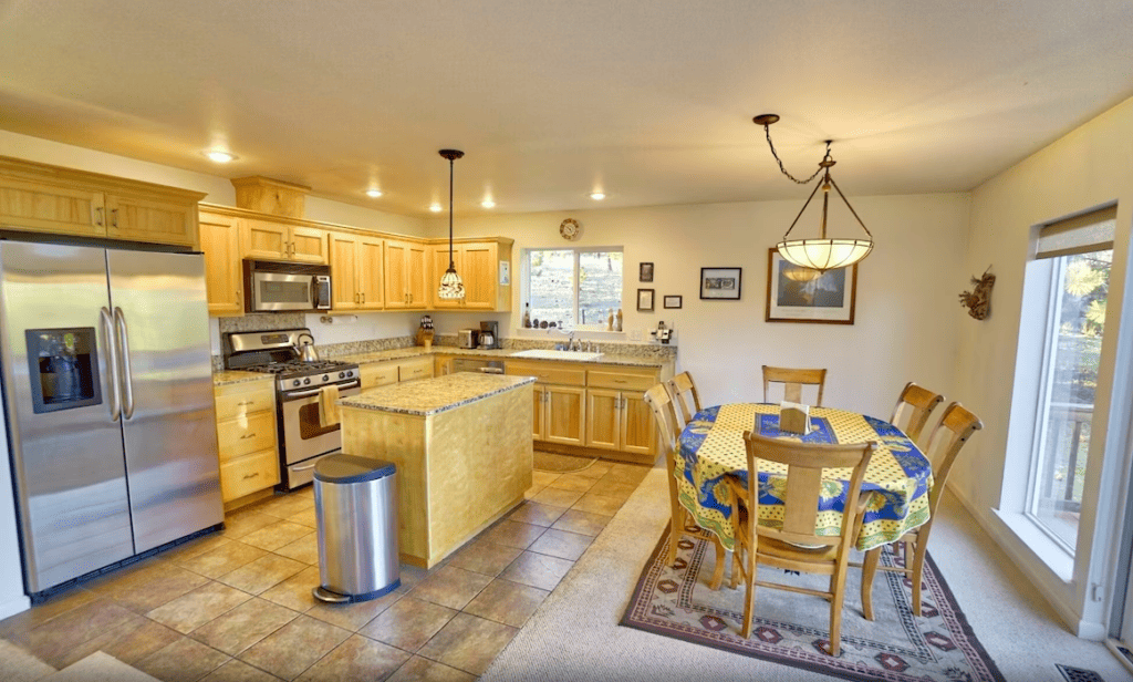 kitchen and dining area