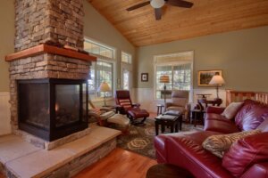 living room with fireplace