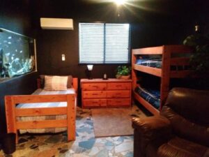 bedroom with bunk bed and twin bed