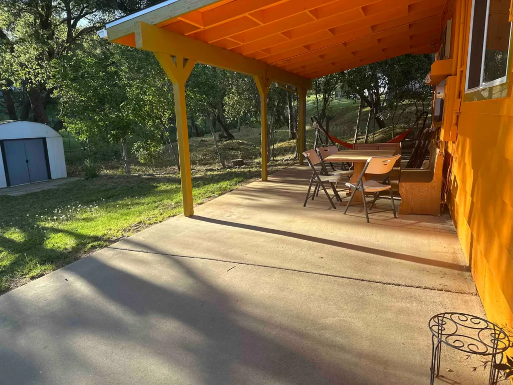 backyard patio with seating