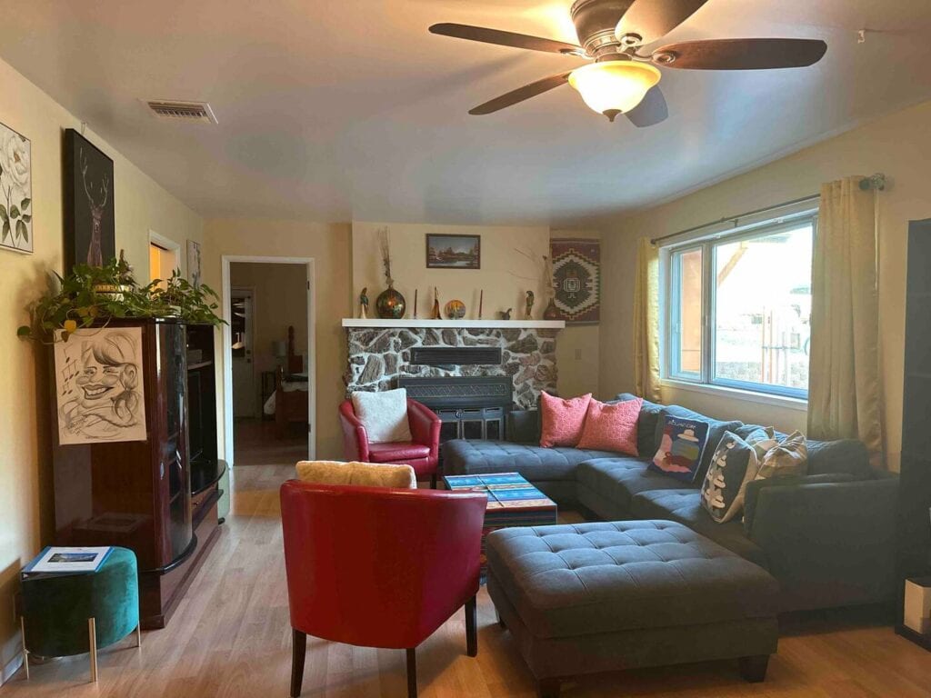 living room with couch and seating