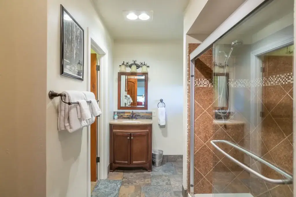 bathroom with full shower