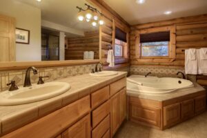 bathroom with spa tub