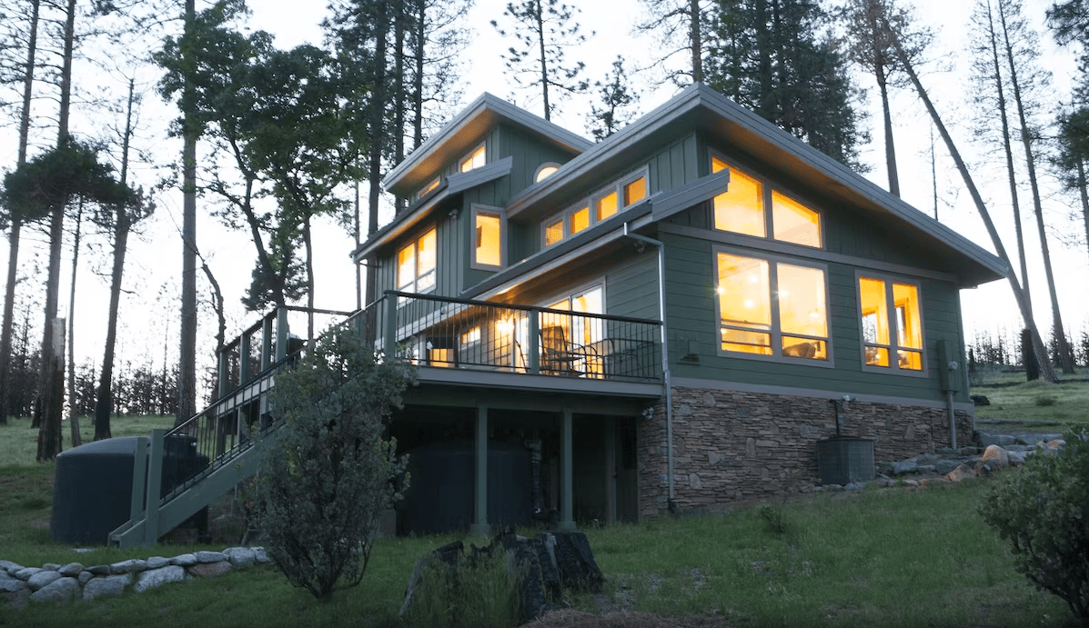 exterior of home at dusk