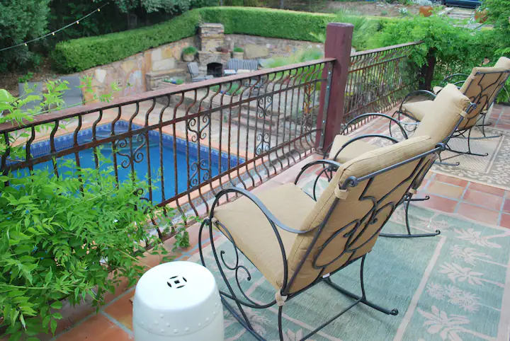 balcony over pool