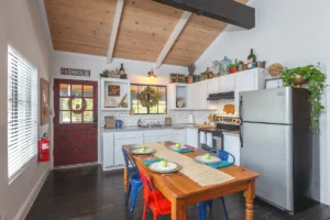 entry and kitchen/dining area