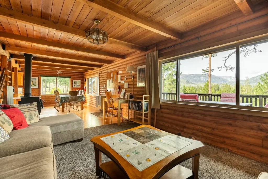 living area with couches