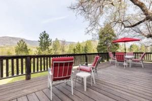 deck with outdoor seating