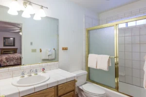 bathroom with shower and tub combo