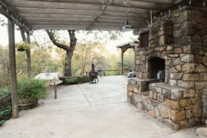 outdoor fireplace