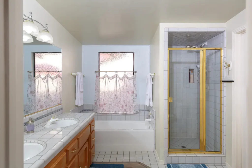 bathroom with walk in shower