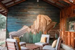 wood mural