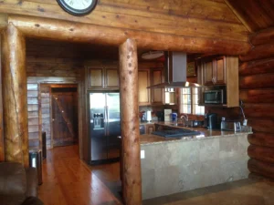 view of kitchen from the living area