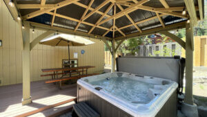 covered hot tub