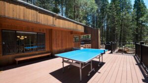 deck with ping pong table