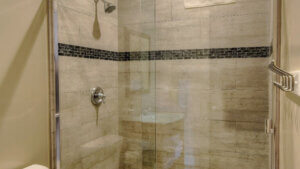 tiled shower