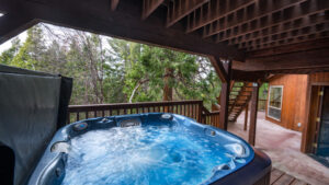 hot tub under deck