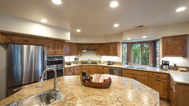 kitchen with large island