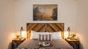 bedroom with cal-king bed