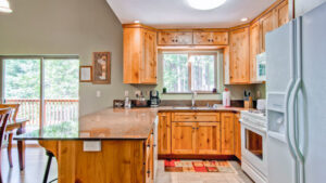 kitchen with wood cabinets