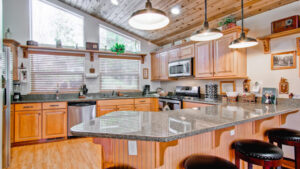 kitchen with island seating