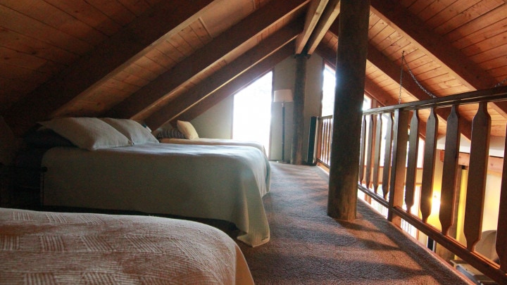 loft with three beds