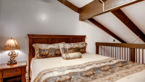 king bed in loft