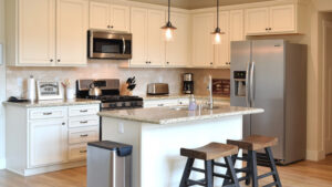 kitchen with island seating