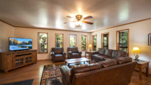 living area with couches