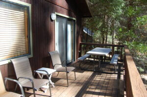 deck with outdoor seating and dining