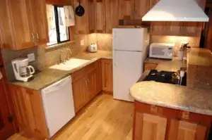 wood clad kitchen