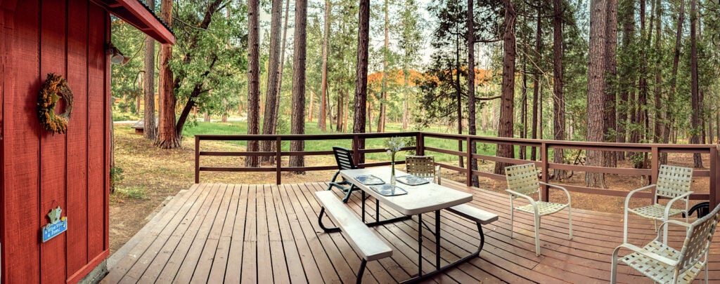 deck with outdoor seating