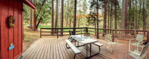 deck with outdoor seating