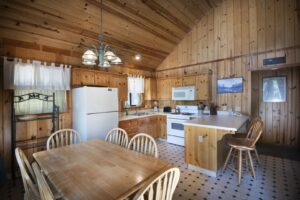 kitchen and seating area