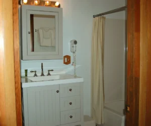 bathroom with shower and sink