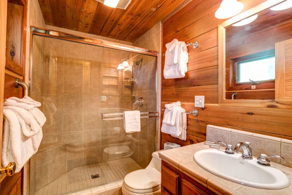 bathroom with walk in shower