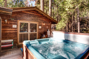 deck with hot tub