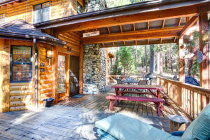 deck with outdoor seating